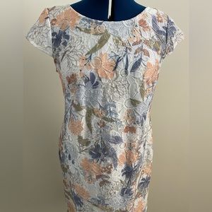 Liz Claiborne floral dress size 10 peach & blue